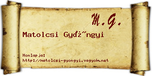 Matolcsi Gyöngyi névjegykártya